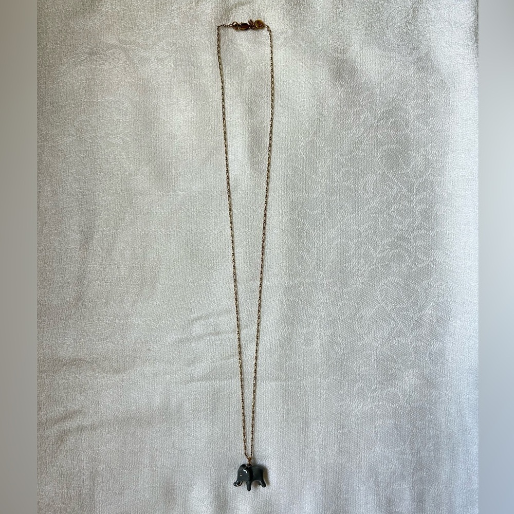 J Crew Grey Elephant Necklace